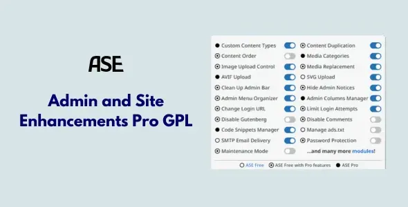 Admin and Site Enhancements Pro GPL 7.8.0 | ASE Pro